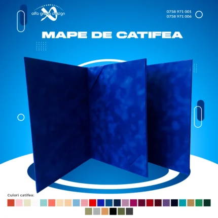 mapa de catifea albastru