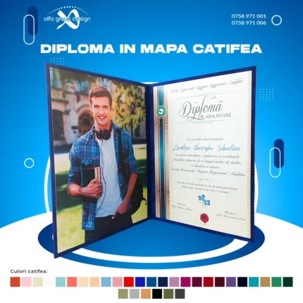 Diploma in mapa de catifea